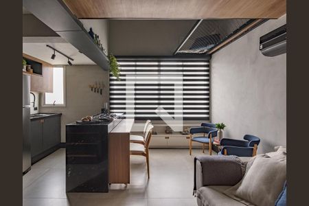 Sala de apartamento à venda com 1 quarto, 60m² em Brooklin, São Paulo