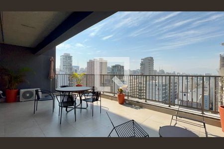 Varanda de kitnet/studio à venda com 1 quarto, 78m² em Cerqueira César, São Paulo