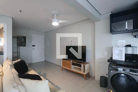 Sala de apartamento para alugar com 1 quarto, 48m² em Parque Enseada, Guarujá