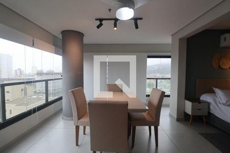 Sala de apartamento para alugar com 1 quarto, 48m² em Parque Enseada, Guarujá