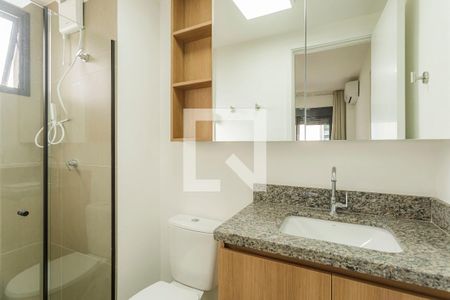 Banheiro da Suíte de kitnet/studio para alugar com 1 quarto, 26m² em Vila Olímpia, São Paulo
