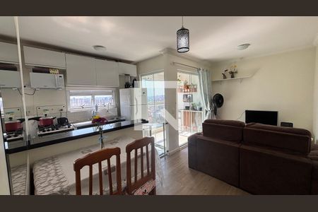 Sala de apartamento à venda com 2 quartos, 52m² em Vila Alzira, Santo André