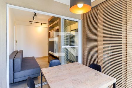 Varanda da Sala de apartamento para alugar com 1 quarto, 35m² em Santo Amaro, São Paulo