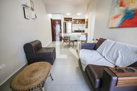 Sala de apartamento para alugar com 1 quarto, 53m² em Canto do Forte, Praia Grande