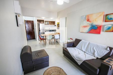 Sala de apartamento para alugar com 1 quarto, 53m² em Canto do Forte, Praia Grande