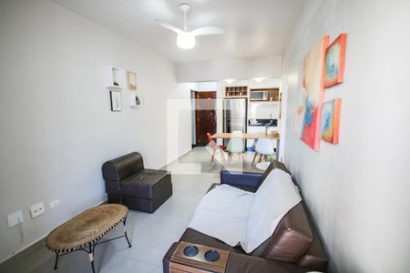 Sala de apartamento para alugar com 1 quarto, 53m² em Canto do Forte, Praia Grande