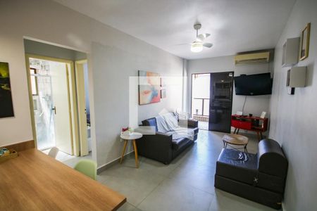 Sala de apartamento para alugar com 1 quarto, 53m² em Canto do Forte, Praia Grande