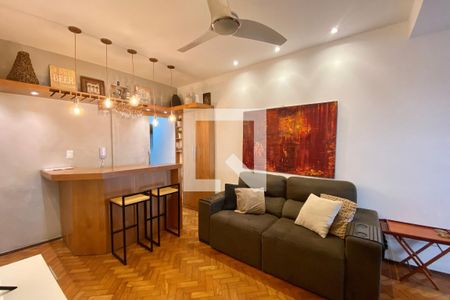 Sala  de apartamento à venda com 1 quarto, 46m² em Ipanema, Rio de Janeiro