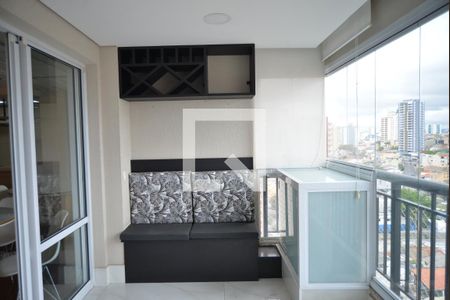 Varanda da Sala de apartamento à venda com 3 quartos, 85m² em Vila Curuçá, Santo André