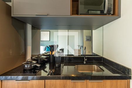 Cozinha de kitnet/studio para alugar com 1 quarto, 21m² em Vila Clementino, São Paulo