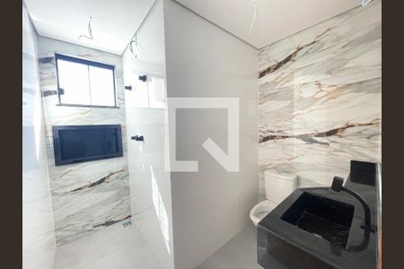 Banheiro da Suíte de casa à venda com 3 quartos, 130m² em Sinimbu, Belo Horizonte