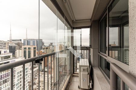 Varanda da Sala de apartamento à venda com 1 quarto, 36m² em Consolação, São Paulo
