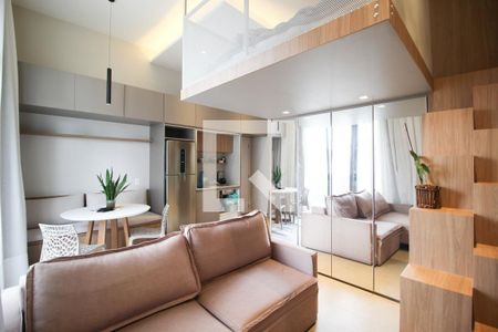 Sala de apartamento para alugar com 1 quarto, 38m² em Indianópolis, São Paulo