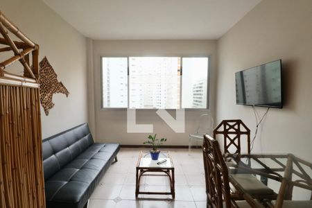 Sala de apartamento para alugar com 1 quarto, 50m² em Barra Funda, Guarujá