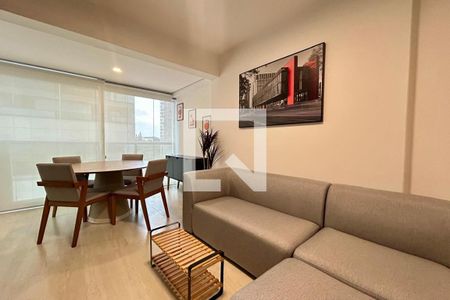 Sala de apartamento à venda com 1 quarto, 53m² em Indianópolis, São Paulo