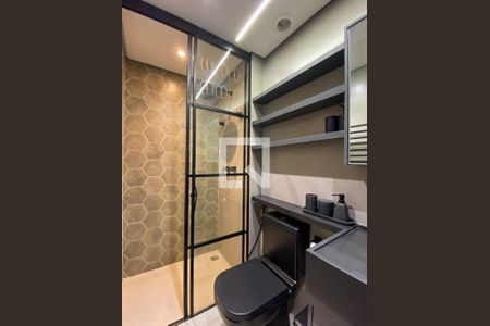 Banheiro da Suíte de apartamento à venda com 1 quarto, 35m² em Jardim das Acacias, São Paulo