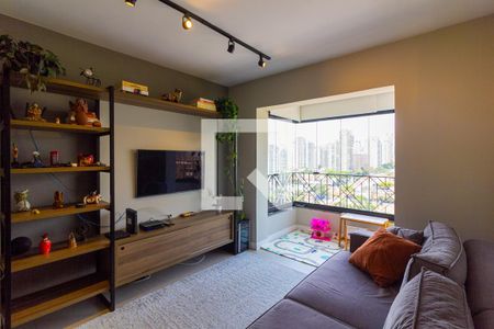 Sala de Estar de apartamento à venda com 3 quartos, 79m² em Brooklin Novo, São Paulo