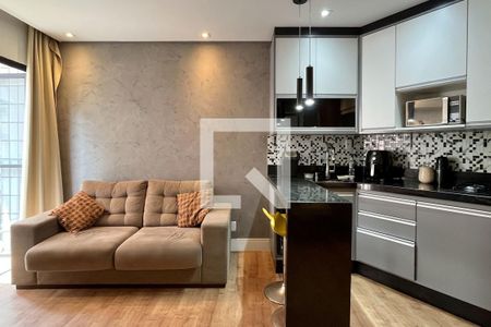 Sala de apartamento para alugar com 1 quarto, 42m² em Gonzaga, Santos