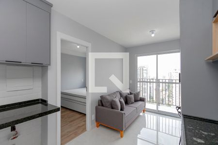 Sala/Cozinha de apartamento à venda com 1 quarto, 27m² em Campo Belo, São Paulo
