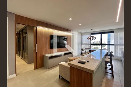 Sala de apartamento para alugar com 1 quarto, 49m² em Nova Campinas, Campinas