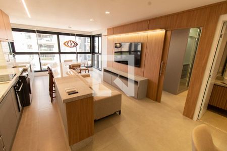 Sala de apartamento para alugar com 1 quarto, 49m² em Nova Campinas, Campinas