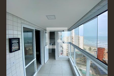 Varanda da Sala/cozinha de apartamento para alugar com 1 quarto, 54m² em Vila Caiçara, Praia Grande