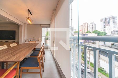 Varanda da Sala de apartamento à venda com 4 quartos, 128m² em Vila Assunção, Santo André