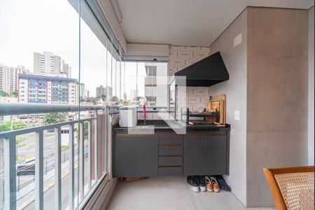 Varanda da Sala de apartamento à venda com 4 quartos, 128m² em Vila Assunção, Santo André
