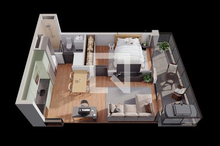 Projeto de apartamento para alugar com 1 quarto, 55m² em Pinheiros, São Paulo