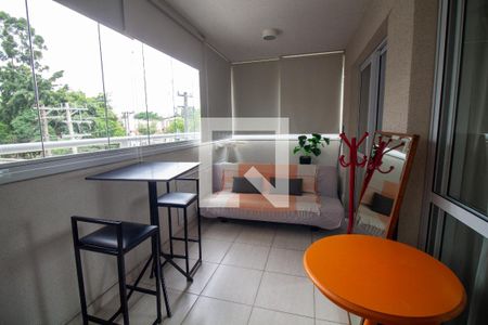 Varanda da Sala/Cozinha de apartamento à venda com 1 quarto, 37m² em Santo Amaro, São Paulo