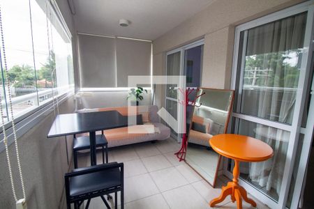 Varanda da Sala/Cozinha de apartamento à venda com 1 quarto, 37m² em Santo Amaro, São Paulo