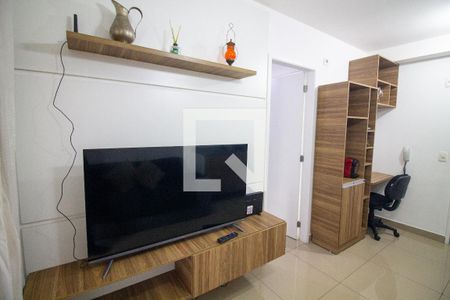 Sala/Cozinha de apartamento à venda com 1 quarto, 37m² em Santo Amaro, São Paulo