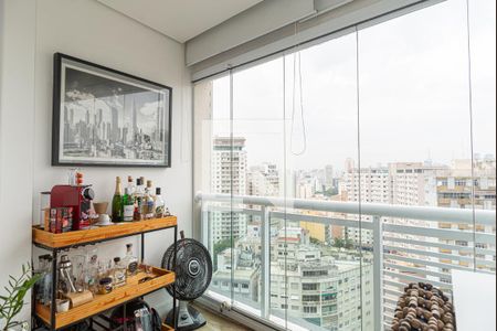 Varanda da Sala de apartamento à venda com 1 quarto, 47m² em Bela Vista, São Paulo
