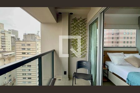 Varanda de kitnet/studio para alugar com 1 quarto, 22m² em Jardim Paulista, São Paulo