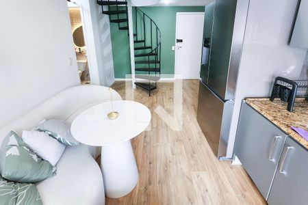 Sala/Cozinha de apartamento à venda com 1 quarto, 66m² em Botafogo, Rio de Janeiro