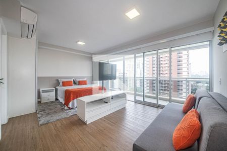 Sala de apartamento à venda com 1 quarto, 58m² em Santo Amaro, São Paulo