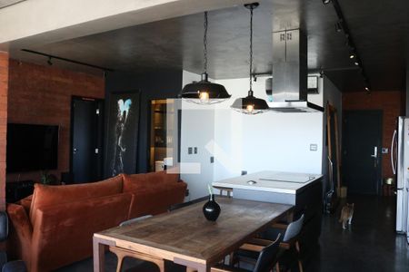 Sala e Cozinha Integrada de apartamento à venda com 1 quarto, 78m² em Barra Funda, São Paulo