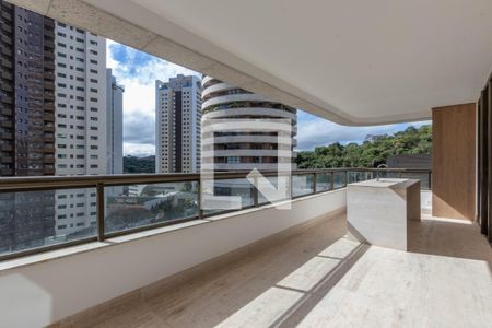 Varanda da Sala de apartamento à venda com 4 quartos, 377m² em Vale do Sereno, Nova Lima