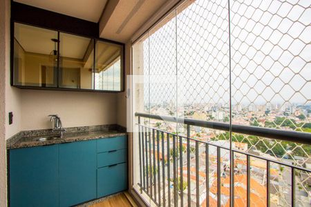 Varanda da Sala/Cozinha de apartamento para alugar com 3 quartos, 60m² em Vila Pires, Santo André