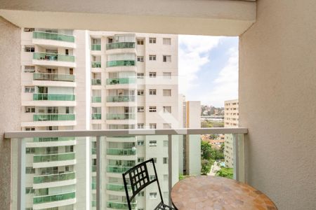 Varanda da Sala de apartamento à venda com 1 quarto, 40m² em Santo Amaro, São Paulo