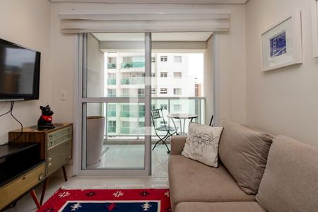 Sala de apartamento à venda com 1 quarto, 40m² em Santo Amaro, São Paulo
