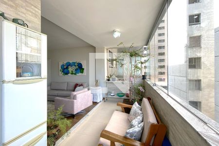 Varanda da Sala de apartamento à venda com 4 quartos, 274m² em Lourdes, Belo Horizonte