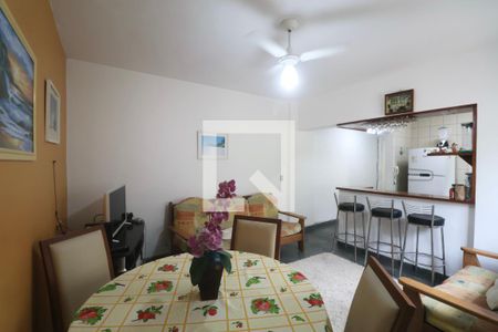 Sala de apartamento para alugar com 1 quarto, 55m² em Jardim Tres Marias, Guarujá
