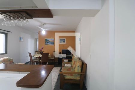 Sala de apartamento para alugar com 1 quarto, 55m² em Jardim Tres Marias, Guarujá