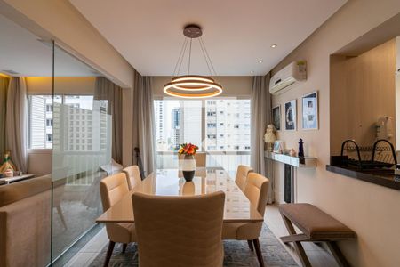 Sala de Jantar de apartamento à venda com 1 quarto, 58m² em Indianópolis, São Paulo