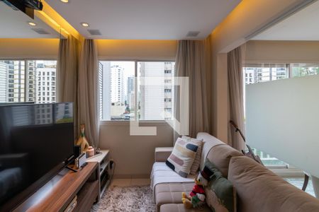 Sala de apartamento à venda com 1 quarto, 58m² em Indianópolis, São Paulo