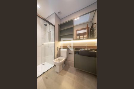 Banheiro de kitnet/studio para alugar com 1 quarto, 25m² em Jardim das Acacias, São Paulo