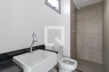 Banheiro de kitnet/studio para alugar com 1 quarto, 29m² em Indianópolis, São Paulo