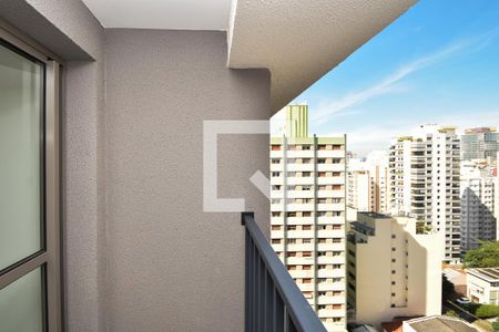 Varanda da Sala de kitnet/studio à venda com 1 quarto, 27m² em Pinheiros, São Paulo