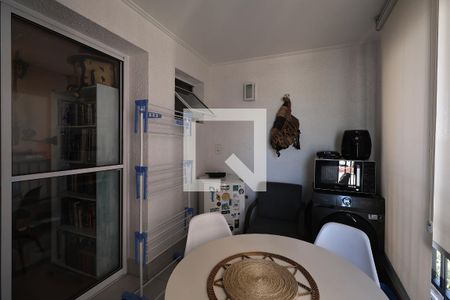 Varanda gourmet  de apartamento à venda com 3 quartos, 96m² em Vila Scarpelli, Santo André